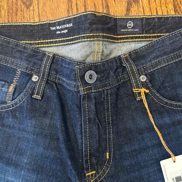 NWT AG Men's Jeans Matchbox Slim Straight  HERITAGE Medium Blue 33 W x 34L RARE! - Picture 7 of 9